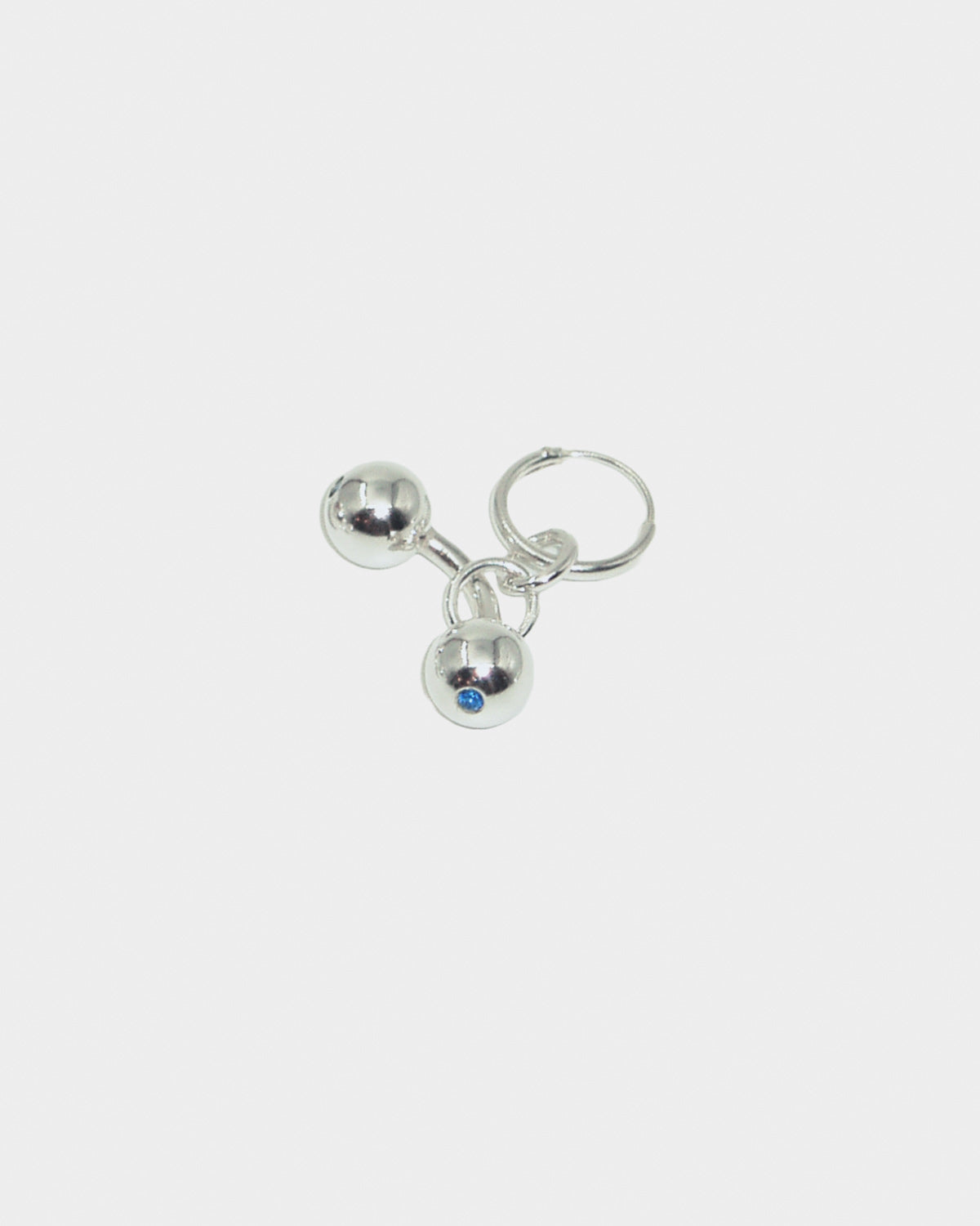 Belly Button Single Earring w/ Blue Cubic Zirconia Stone