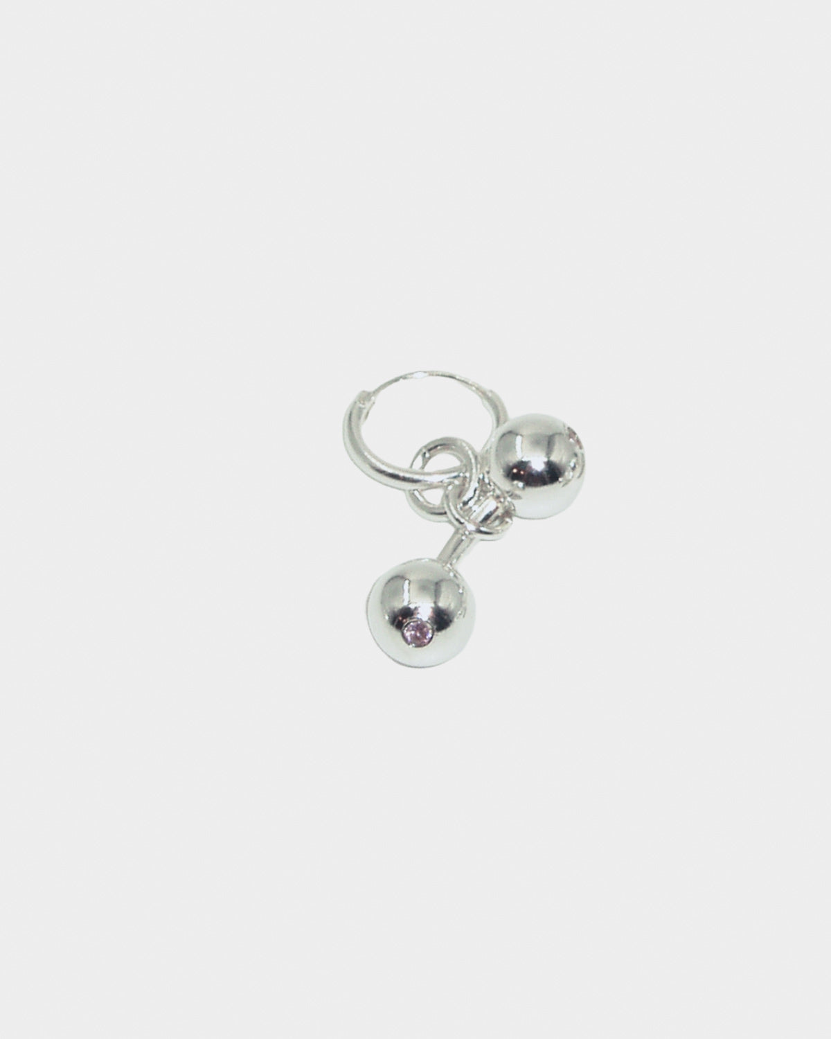 Belly Button Single Earring w/ Light Pink Cubic Zirconia Stone