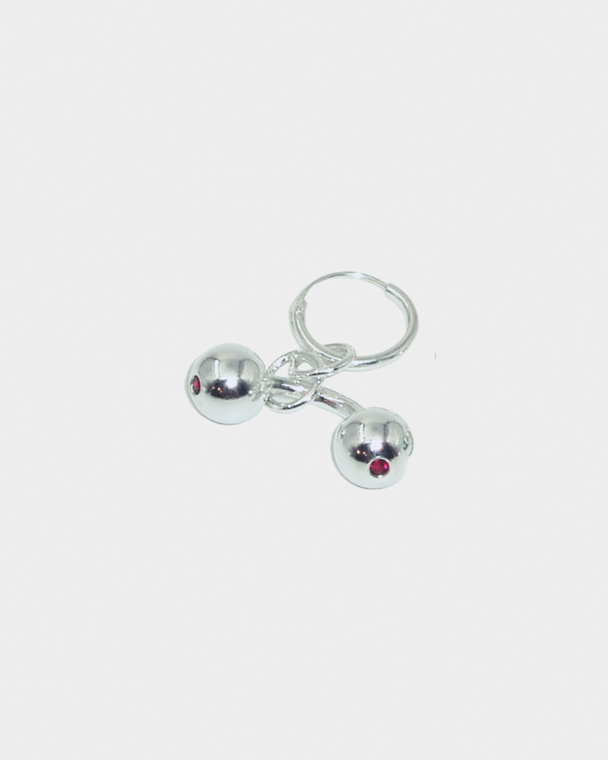 Belly Button Single Earring w/ Pink Cubic Zirconia Stone