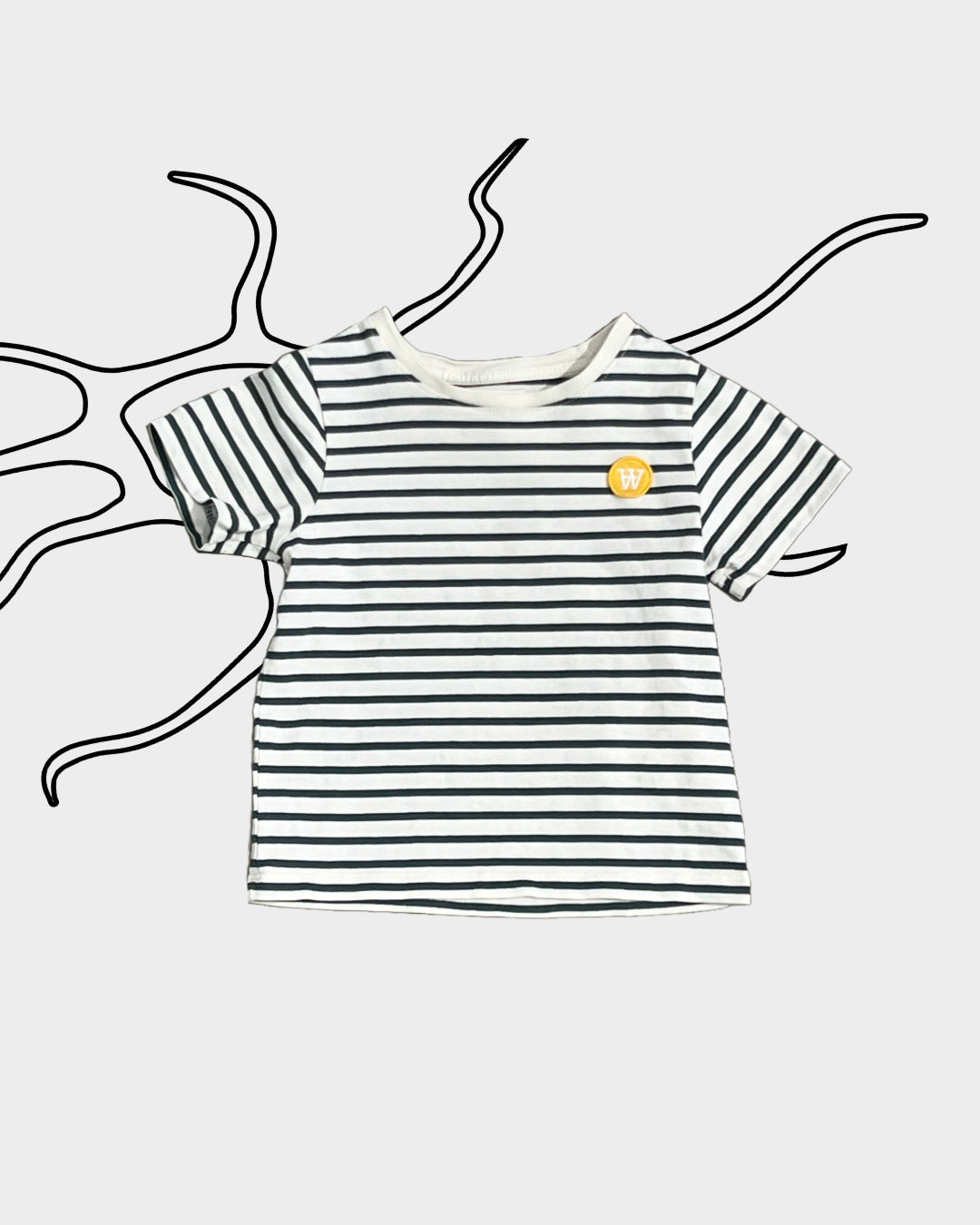 Wood Wood Striped LS Tee, 1-2Y